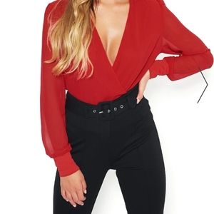 Bebe Wrap bodysuit orange size xs